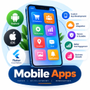 Mobile app development services for Android, iOS and Flutter with API integration and business solutions