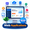 Custom web application development with API integration, database solutions, responsive design and secure scalable business applications